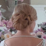 romantic chignon loose curls