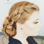 bridal hairstyle low bun with braids