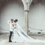 bridal hairstyles with long trailing veil