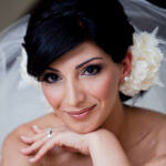 bridal hairstyle chignon with flowers